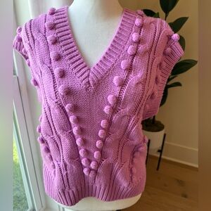 English Factory V-Neck Sweater in Pink Size Small